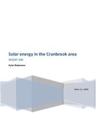 Solar Energy in the Cranbrook Area